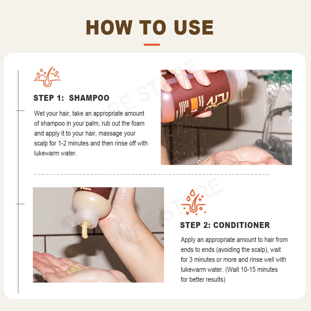 Ginger Shampoo Hair Loss Treatments Nourish Smoothing Thickening Scalp Hair Care Products 600Ml