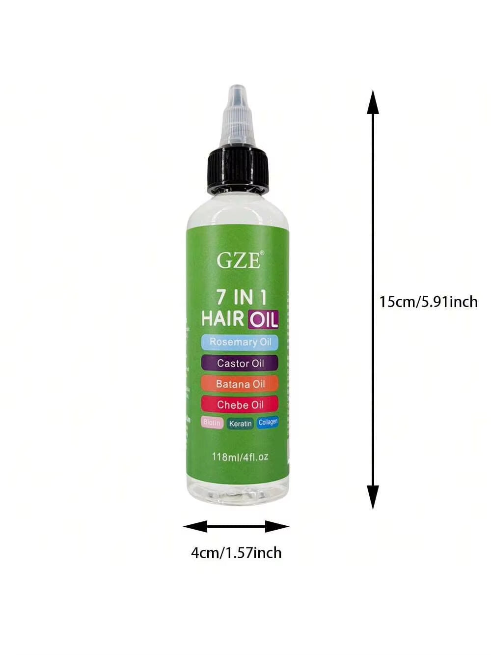 7-IN-1 Hair Oil Enriched with Rosemary Oil Castor Oil Batana Oil Chebe Oil Biotin Keratin Collagen for Hair Strongs, Smoothing