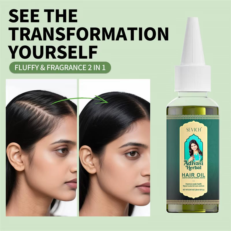 Ayurvedic Hair Growth Oil India Adivasi Organic Hair Growth Serum anti Hair Loss Fast Regrowth Thicken Oils Hair Growth Products